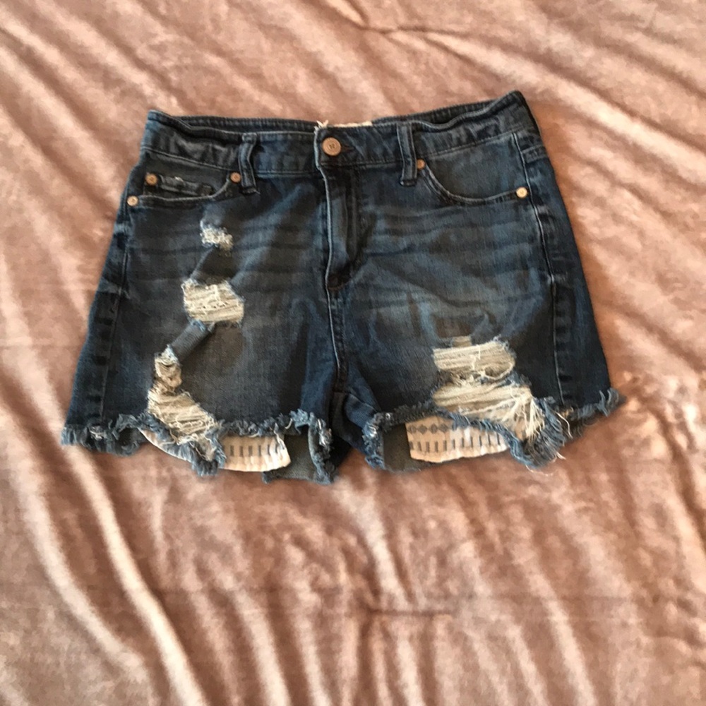 Ripped jean shorts